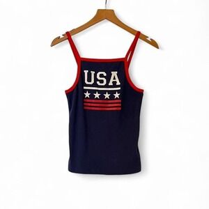 Vintage 90s USA Flag Tank Patriotic Top